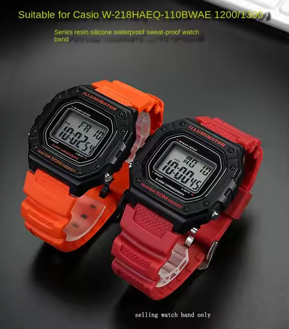 silicone strap Suitable for Casio Casio watch W-218H/W737H/MRW-200 /AE1200/AEQ-110 series resin sili