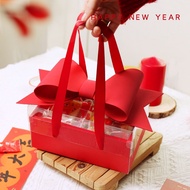 2024新年蝴蝶结礼盒 手提常温瓦楞包装盒子 牛轧糖 雪花酥 饼干 糯米船 包装礼盒 CNY Bow Gift Box / Portable Packaging Box / Cookies Gift Box