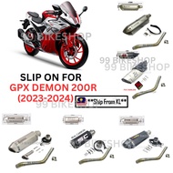 Slip On For  Motorcycle GPX DEMON GR200R 200R 2023 2024 Exhaust Pipe Muffler Set Middle Link Pipe ek