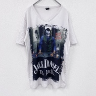 Used JACK DANIELS JOKER short-sleeved print T-shirt, white, size 2XL