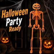 Halloween Pumpkin Head Skeleton Hanging Decor Party Haunted House Prop