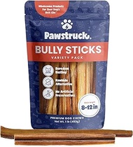 Pawstruck Bully Sticks for Dogs (8in to 12in Sticks, 1lb. Bag) Bulk Natural & Odorless Bullie - Bull