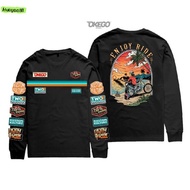 LONGSLEEVE ENJOY RIDE OKEGO APPAREL KUSTOM TSHIRT BAJU MOTOR KUSTOM STREETWEAR LOCAL BRAND