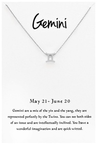 18K Gold Plated 12 Zodiac Sign Letter Pendant Necklace for Women Girls, 18" Birthday Gift