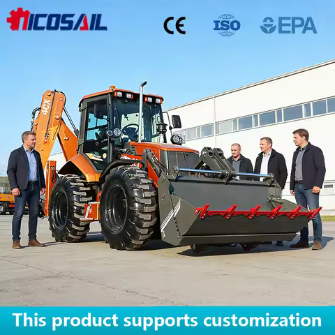 High Power Engine Backhoe Loader 4CX 3Ton Hydraulic Backhoe Loader Euro 5 Standard For Construction