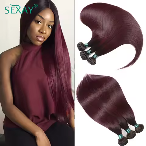 1B 99J Burgundy Bundles 1 Pc Ombre Dark Wine Red Brazilian Silky Straight Human Hair Weave Bundles 1