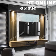 [HT ONLINE] 6ft Fluted Panel TV Cabinet  Wall Mounted Tv Cabinet Kabinet TV Gantung Rak Tv
