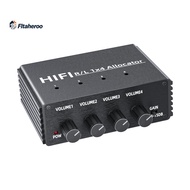 Stereo Audio Switcher 4 Way 1 in 4 Out L/R Jack Sound ChanneL/ Audio Switch Splitter