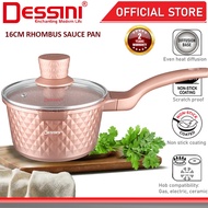 DESSINI ITALY 16CM Rhombus Sauce Pan Die Cast Aluminium Non Stick Milk Pot Frying Pan Casserole Bowl
