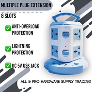 Multiple Plug Extension 8 Slots Light Blue