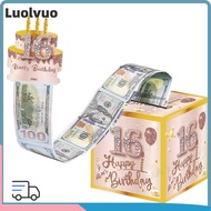 LUOLVUO Birthday Pull-Out Money Gift Box, 16th/18th with Card Money Roll Gift Box,  Party Money Bouq