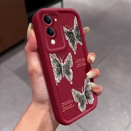 Casing hp for VIVO Y04 Y29s 5G Y19 5G T4 Lite 5G Case Butterfly Aesthetic Kesing TPU Phone Cover Kas