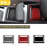 For Audi Q5 Q5L FY 2018-2023 Accessories Carbon Fiber Interior Central Control Storage Panel Cuphold