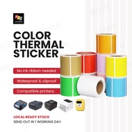 Colour Waterproof Thermal Label Sticker Color Stickers Stiker Berwarna Warna Yellow Pink P50 P80