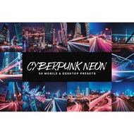 [FAST DELIVERY] 50 Cyberpunk Neon Lightroom Presets and LUTs - Adobe Lightroom Mobile and Desktop/PC