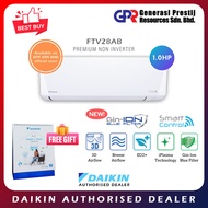 DAIKIN Premium Non Inverter Air Conditioner FTV-28AB (1.0HP) FTV28AB/RV28AB-3WM-LF +FREE GIFT DAIKIN