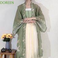 DOREEN Chinese Women Elegant Hanfu Dress, Chinese Style Hanfu Song Dynasty Print Fairy Dresses, Polyester Outfit Ancient Song Dynasty Song Dynasty Printed Hanfu Lady Girls