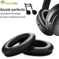 1 Pair Protein Leather Foam Headphone Ear Pads Covers for Bose QC2 QC15 QC25 QC35 QC35 I QC35 II Ae2 Ae2i Ae2w Headset Replacement Ear Cushions