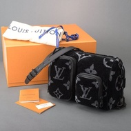 Louis Vuitton Keepall Bandouliere 25挎包M45438交織字母eclipse黑色包 LV