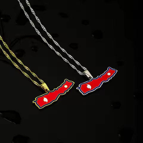 Fashion Nepal Map Flag Pendant Necklace Stainless Steel Men Women Country Maps Jewelry Nipars Gift