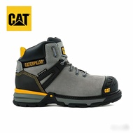 Caterpillar ด้านบนป้องกัน Smash หัวเหล็กคอมโพสิตความปลอดภัยรองเท้ารองเท้า CAT รองเท้าหนังแท้สีเทาป้อ