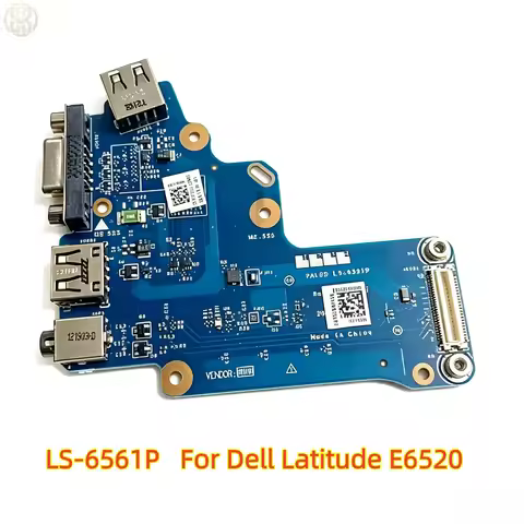 Original USB VGA Audio Jack Sound Board LS-6561P For Dell Latitude E6520 Laptop Interface Board