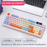 Bộ Bàn Phím Không Dây Bluetooth M96 LED 7 Màu Có Màn Hình 2 Mode Phím PBT Cao Cấp Gõ Êm Chống Ồn Cho