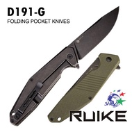 R RUIKE Folding Tool Knife G10 Green Handle 8Cr13MoV Steel | D191-G Interpretation Country