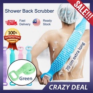 Best Buy [ READY STOCK ] Body Bath Back Long Scrubber Wash Silicone Green colour Brush Gentle Beauty