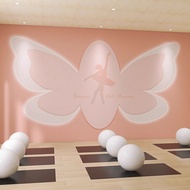 Custom wallpaper mural Dance studio wallpaper art training classroom ballet studio web red backgroun
