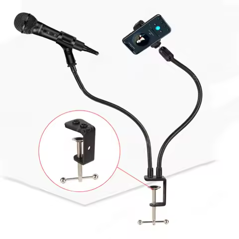 Desktop Mic Arm Stand Flexible Gooseneck Mic Stand Phone Holder Microphone Clip for Blue Snowball ic