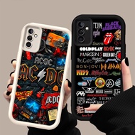 HK-43 Rock Band White Black Shockproof Casing for Silicone black white Samsung A25 A24 A34 A17 A35 A