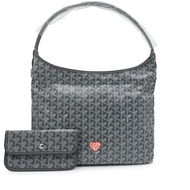 Goyard Grey Goyardine Canvas and Chevroches Calfskin Boheme Hobo Bag