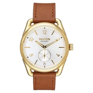 Nixon C39 Leather 39mm Men's Watch - Gold / Saddle / White (A4592227)