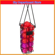 💖Mon Tennis Hoppers Basket with Handle Pick up Pickleball Hoppers Metal Tennis Hoppers Holder Outdoo