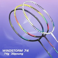 Lining 100% Original WindStorm 74 Badminton Racket Racquet Lightweight 30lbs 6U with Full Carbon wit