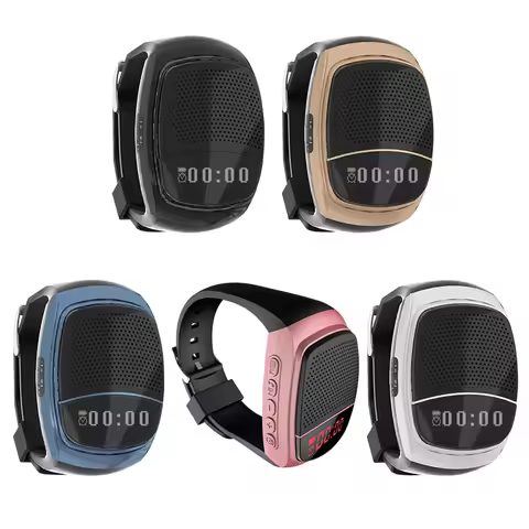 Bluetooth-Compatible Sports Music FM Radio Watch USB Charging Bike Cycling Watches Alarm Watch Audio