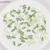 HUIMAO Green Acrylic Leaf Beads, Transparent Acrylic Beads Green Transparent Leaf Shape Beads, DIY N
