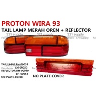 PROTON WIRA 93 SEDAN AEROBACK TAIL LAMP RED ORANGE MERAH OREN / NO PLATE REFLECTOR (CARBON LOOK) SED