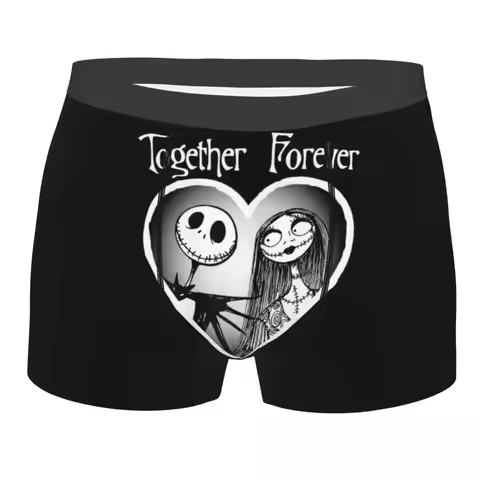Custom Nightmare Before Christmas Jack Skellington Sally Underwear Men Breathbale Boxer Briefs