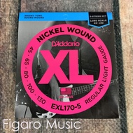 Bass Guitar Strings 45-130 - Nickel Wound Bass Strings - 5 Strings EXL170-5