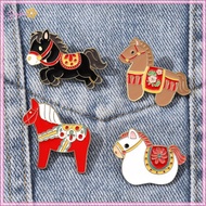 UVIGM> 2026 Zodiac Horse Year Brooch For Women Unisex Enamel Animal Pony Pins Backpack Decoration Co