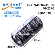 (1pcs)420V 330uF D25xL45mm 0.99x1.77in LS337M420O45RR0VH2SP0 Snap-In Aluminum Electrolytic Capacitor