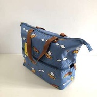 【Hello Kitty】出國 摺疊旅行袋/折疊旅行袋/收納袋/行李袋_藍色