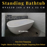 Bathtub Standing 160x80x52 Cm Ovalio Gratis Avur Terpasang