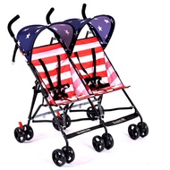 Twin Baby Stroller Lightweight folding Double umbrella car second child stroller can enter elevator