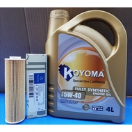 MERCEDES BENZ W204, W211 OIL FILTER + KOYOMA 5W40 FULLY SYNTHETIC ENGINE OIL