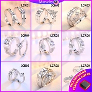 【Ready Stock KL】Luxury Couple Rings Gift S925 Silver Adjustable Lover Ring Cincin Tunang Nikah👫💍❤