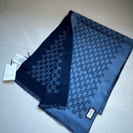 GUCCI 全新 雙色 羊毛 圍巾 深藍/寶寶藍雙色 附吊牌