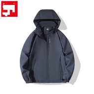 Mountaineering and hiking men jacket hiking hooded waterproof jacket outdoor raincoat zip jacket